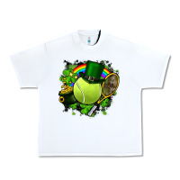 White St. Patrick's Day Tennis Urban Heavy Tee - FaDigitalArtStudio