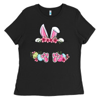 Black Easter bunny name frame Ladies Tee - OliviaCreatesArt