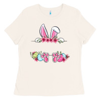 Bone Easter bunny name frame Ladies Tee - OliviaCreatesArt
