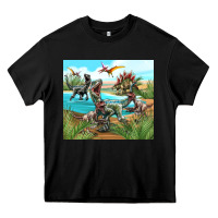 Black dinosaurs Heavy Core Tee - TumblerDesignByShophia