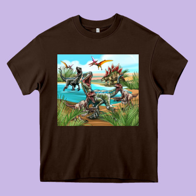 Dinosaurs Heavy Core Tee Designed By Tumblerdesignbyshophia