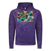 Cloud Purple Cowhide Turquoise Glitter Vintage Hoodie - FaDigitalArtStudio