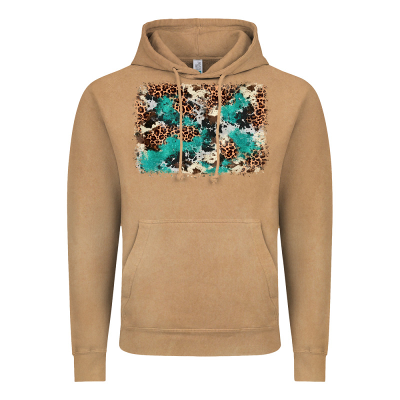 Cowhide Turquoise Glitter Vintage Hoodie by FaDigitalArtStudio | Teevron