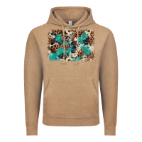 Vintage Coffee Cowhide Turquoise Glitter Vintage Hoodie - FaDigitalArtStudio