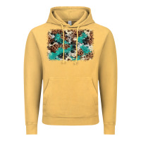 Vintage Mustard Cowhide Turquoise Glitter Vintage Hoodie - FaDigitalArtStudio