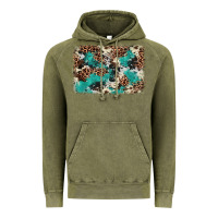 Vintage Olive Cowhide Turquoise Glitter Vintage Hoodie - FaDigitalArtStudio