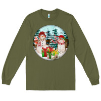 Army Green Christmas snowman Long Sleeve Tee - FaDigitalArtStudio