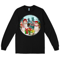 Black Christmas snowman Long Sleeve Tee - FaDigitalArtStudio