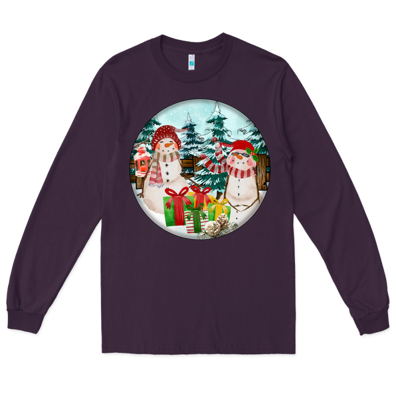 Christmas Snowman Long Sleeve Tee by FaDigitalArtStudio | Teevron
