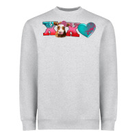 Heather Grey xoxo guarnsey cow Heavyweight Sweatshirt - AdoDesignShop