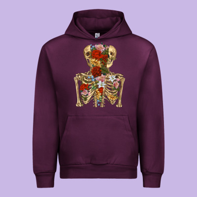 Flower Skeleton Urban Hoodie Designed By Ranaportraitstore