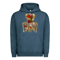 Pigment Midnight Navy flower skeleton Urban Hoodie - RanaPortraitStore