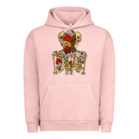 Pigment Salmon flower skeleton Urban Hoodie - RanaPortraitStore