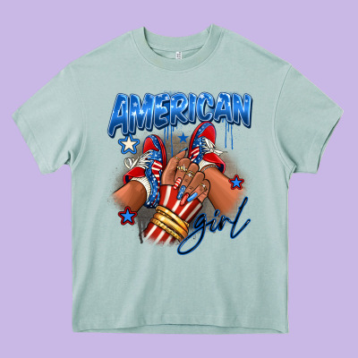 Afro American Girl Sneakers Heavy Core Tee Designed By Ranaportraitstore