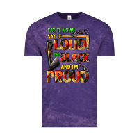 Cloud Purple Say it now! say it loud! i'm black and i'm proud Vintage Tee - FaDigitalArtStudio