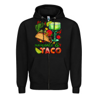 Black margarita and taco Zipper Hoodie - AdoDesignShop
