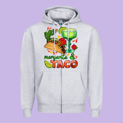 Margarita And Taco Zipper Hoodie Designed By Adodesignshop