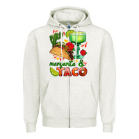 Oatmeal Heather margarita and taco Zipper Hoodie - AdoDesignShop