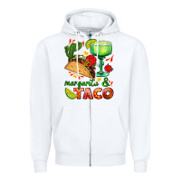 White margarita and taco Zipper Hoodie - AdoDesignShop