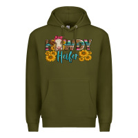 Army Green Western Howdy Heifer With Charolais Cow Premium Hoodie - LillyAllenDesigns