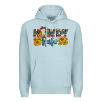 Blue Mist Western Howdy Heifer With Charolais Cow Premium Hoodie - LillyAllenDesigns