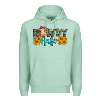 Seafoam Western Howdy Heifer With Charolais Cow Premium Hoodie - LillyAllenDesigns