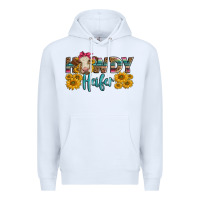 White Western Howdy Heifer With Charolais Cow Premium Hoodie - LillyAllenDesigns