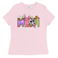 Bubblegum Pink Easter mini Ladies Tee - OliviaCreatesArt