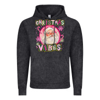 Vintage Black Pink Christmas Vibes Santa Vintage Hoodie - FaDigitalArtStudio