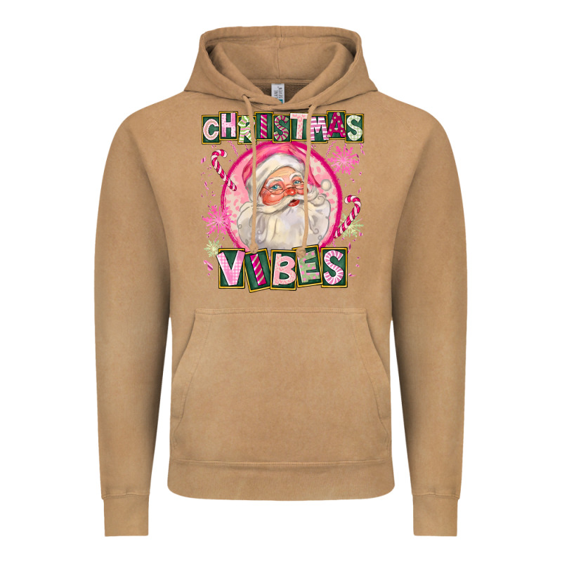 Pink Christmas Vibes Santa Vintage Hoodie by FaDigitalArtStudio | Teevron