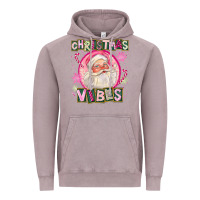 Vintage Zinc Pink Christmas Vibes Santa Vintage Hoodie - FaDigitalArtStudio