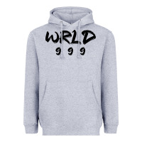 Heather Grey wrld singer 999 black Heavyweight Hoodie - baoMotion