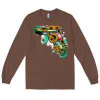 Chestnut Florida Map Sunflower Cactus Serape Long Sleeve Tee - RanaPortraitStore