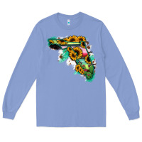 Colony Blue Florida Map Sunflower Cactus Serape Long Sleeve Tee - RanaPortraitStore