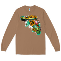 Toasted Coconut Florida Map Sunflower Cactus Serape Long Sleeve Tee - RanaPortraitStore
