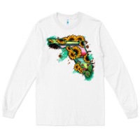 White Florida Map Sunflower Cactus Serape Long Sleeve Tee - RanaPortraitStore
