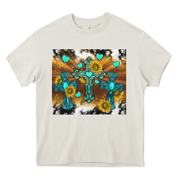 Cream western crosses and sunflowers Heavy Core Tee - TumblerDesignByShophia