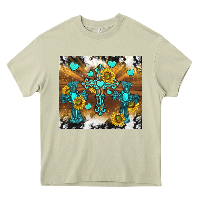 Western Crosses And Sunflowers Heavy Core Tee by TumblerDesignByShophia | Teevron