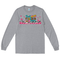 Heather Grey best teacher ever libbey glass Long Sleeve Tee - BundleAndBundleShop