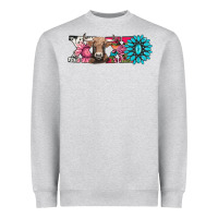Heather Grey xoxo braunvieh cow Heavyweight Sweatshirt - AdoDesignShop