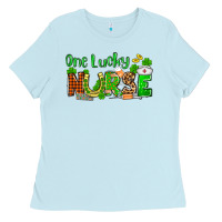 Baby Blue St. Patrick's One lucky Nurse Ladies Tee - OliviaCreatesArt