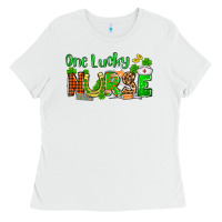 White St. Patrick's One lucky Nurse Ladies Tee - OliviaCreatesArt