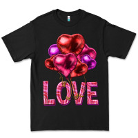 Black Love heart balloons Valentine's Day Premium Tee - HowdyJamesFarm