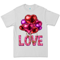 Dove Grey Love heart balloons Valentine's Day Premium Tee - HowdyJamesFarm