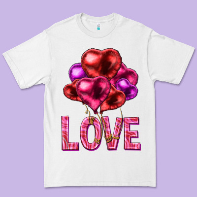 Love Heart Balloons Valentine's Day Premium Tee Designed By Howdyjamesfarm