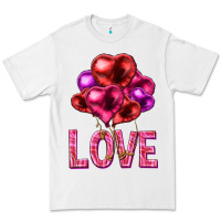 White Love heart balloons Valentine's Day Premium Tee - HowdyJamesFarm