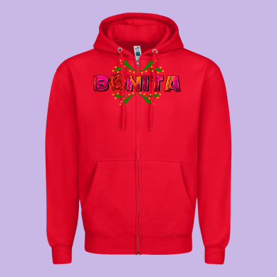 Bonita Zipper Hoodie Designed By Adodesignshop
