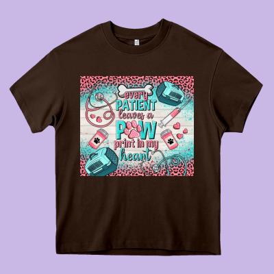 Every Patient Leaves A Paw Print In My Heart Heavy Core Tee Designed By Tumblerdesignbyshophia