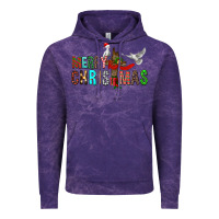 Cloud Purple Merry christmas cross Vintage Hoodie - FaDigitalArtStudio