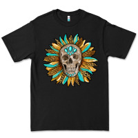 Black sunflower with skull Premium Tee - RanaPortraitStore